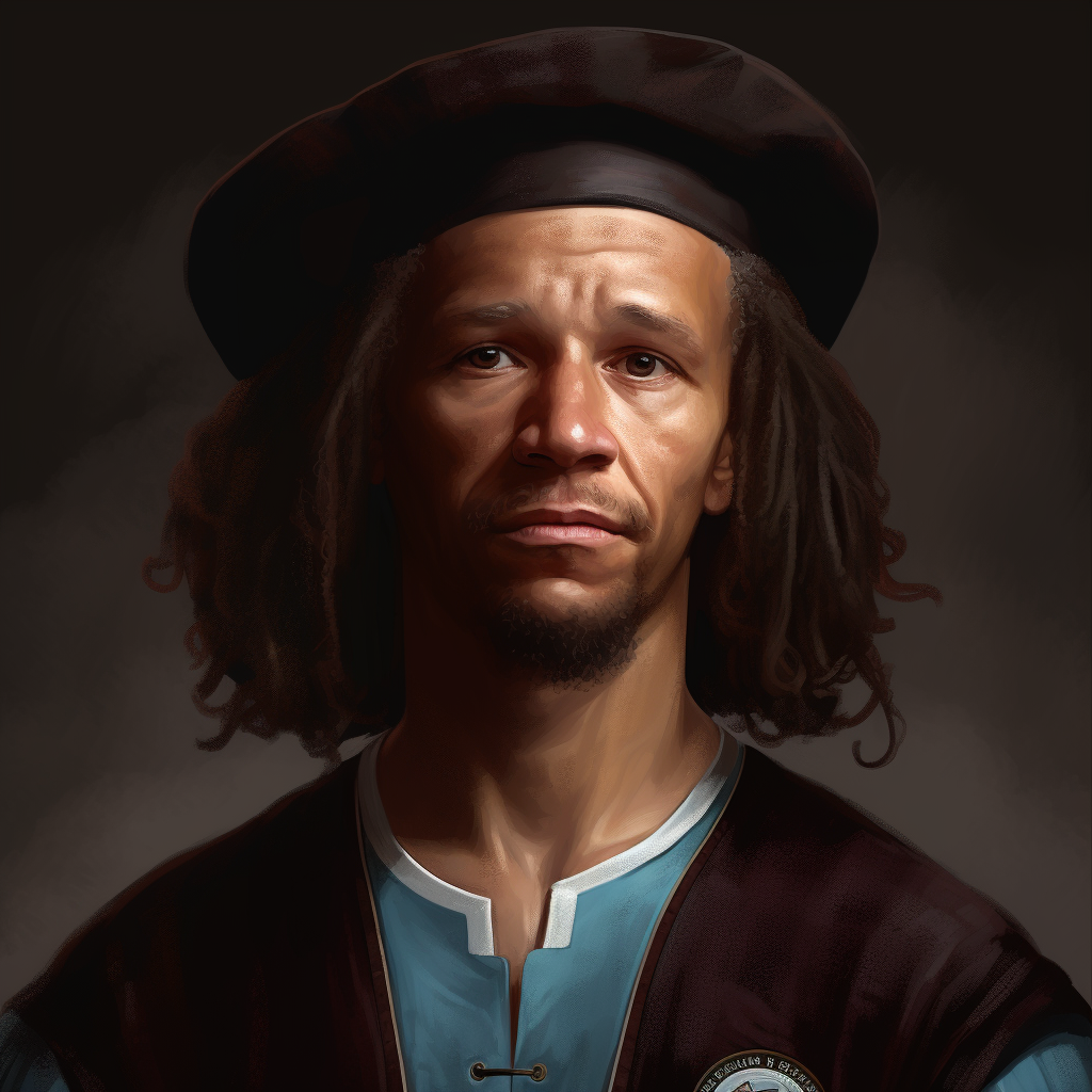 Manchester City-ster Nathan Aké als Rembrandt | Afbeelding: Midjourney
